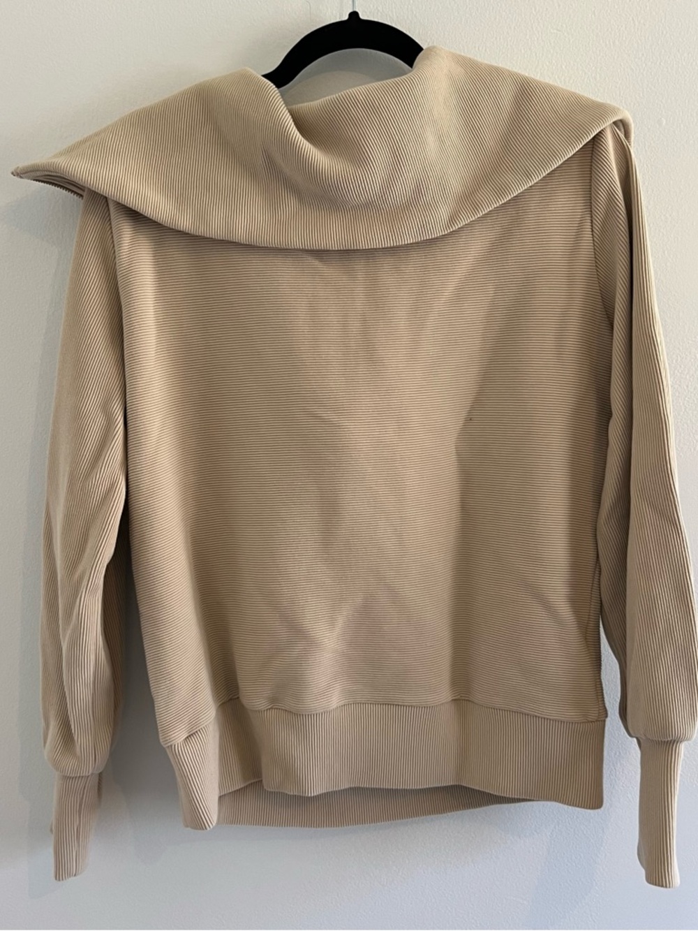 Varley Beige Ribbed Zip Jacket - Picture 7 of 8